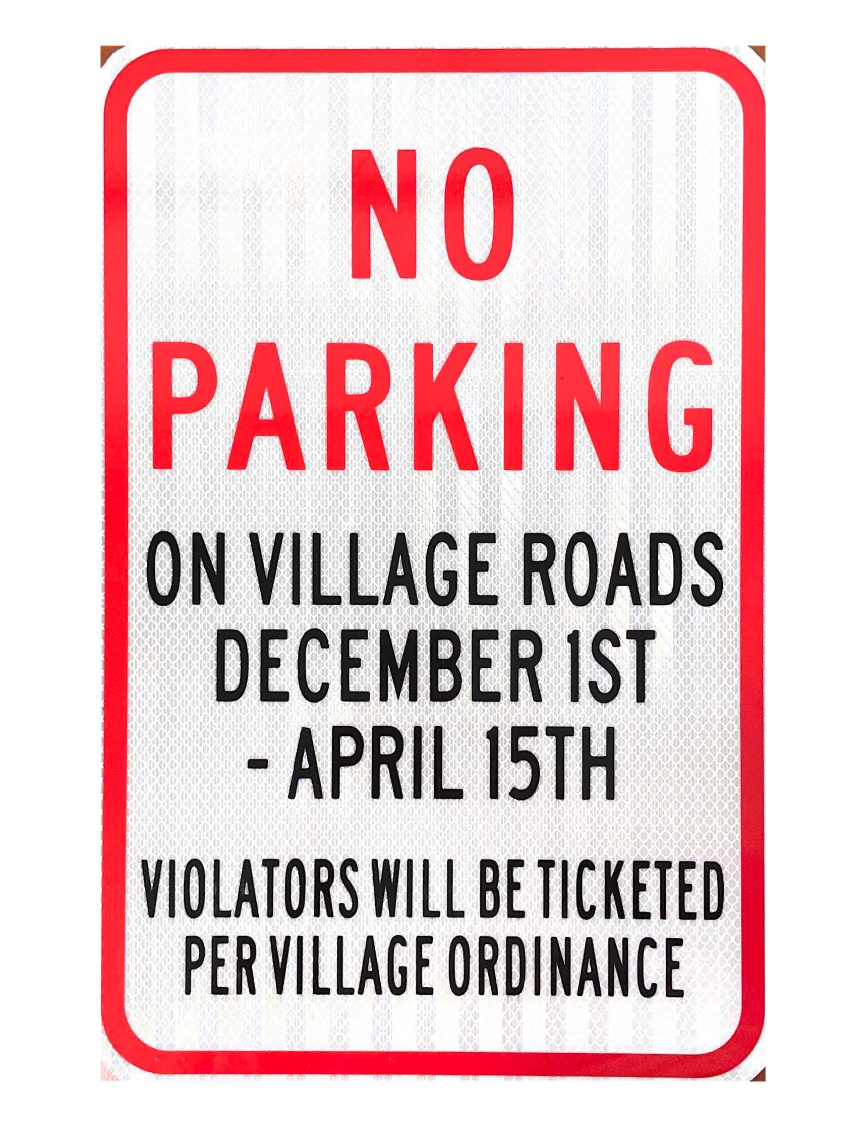 Winter Parking Enforcement December 1st April 15th Village of