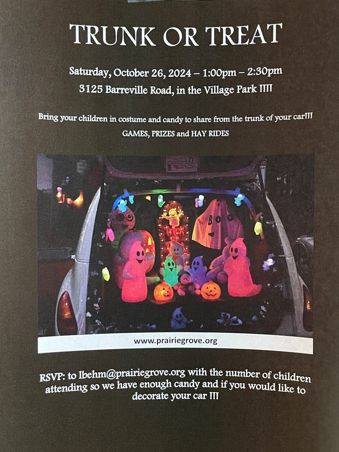Trunk or Treat 2024 Village of Prairie Grove